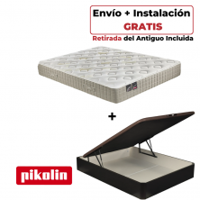 Pack Colchón Pikolin King + Canapé Abatible Naturbox Wengue