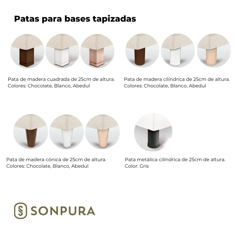 Base Tapizada Sonpura Only Gris