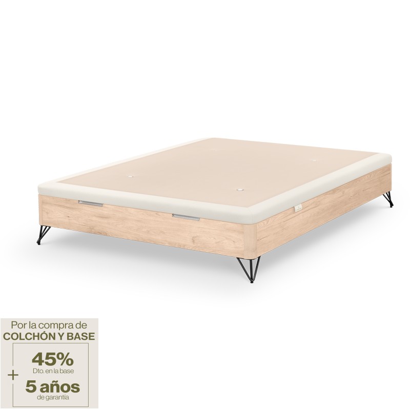 Canapé Abatible Sonpura Con Patas Metálicas Nuit Natural