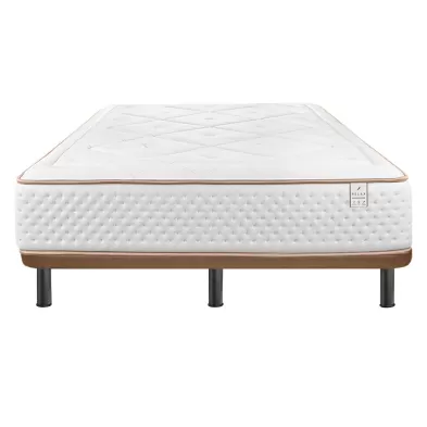 Pack Colchón Gaviota Oro Muelles Ensacados + Base Tapizada 3D Ares Relax + Patas