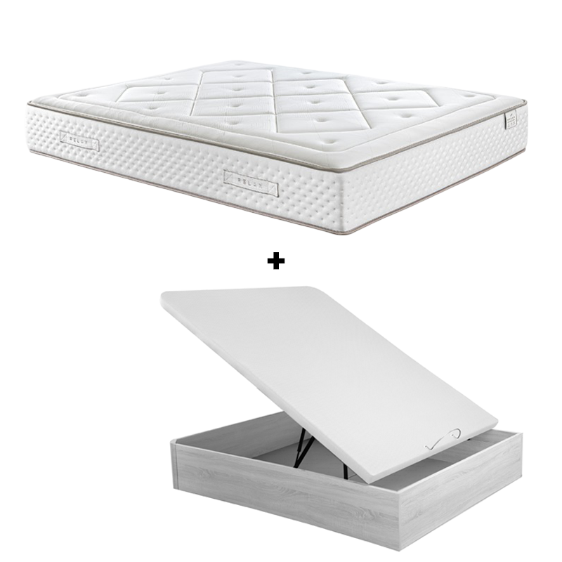 Pack Colchón Gaviota Oro + Canapé Abatible Relax Musa Ártico 38/32cm