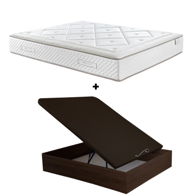 Pack Colchón Gaviota Oro + Canapé Abatible Relax Musa Wengué 38/32cm