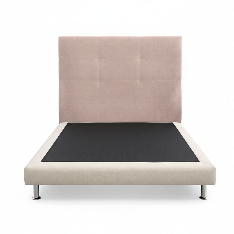 Pack Base Tapizada Maxi Deco Beige + Cabecero Relax Piedra
