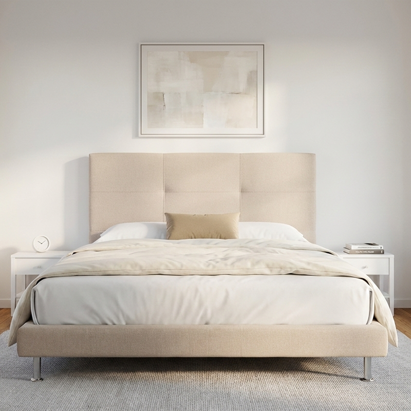 Pack Base Tapizada Maxi Deco Beige + Cabecero Relax Piedra